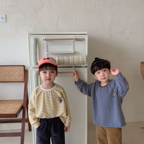 Children's striped sweater loose baby long sleeve T-shirt